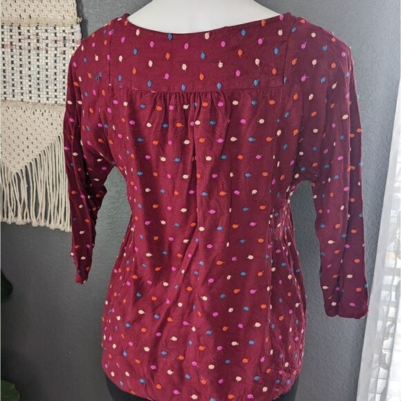 Anthropologie MaEve Embroidered Dot Blouse - Picture 6 of 11